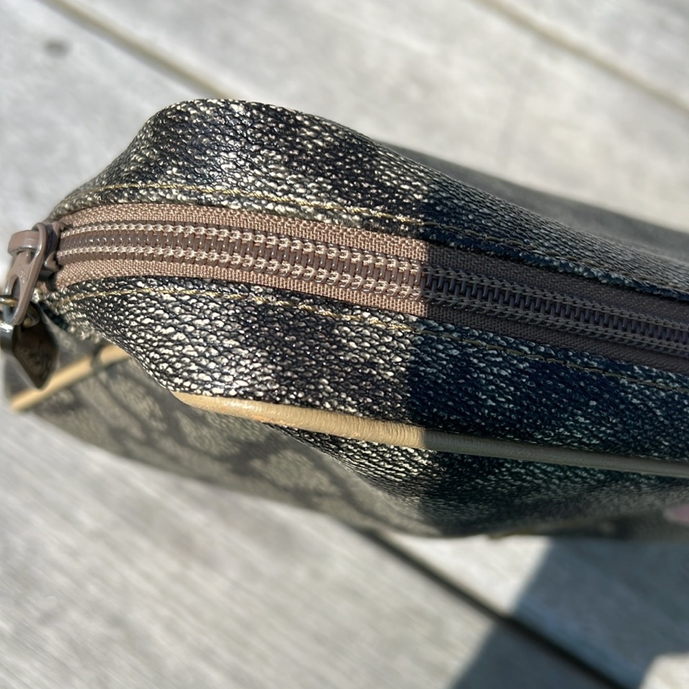 Yves Saint Laurent YSL Black & Gray Giraffe Print Clutch / Makeup Case Vintage - Picture 12 of 14